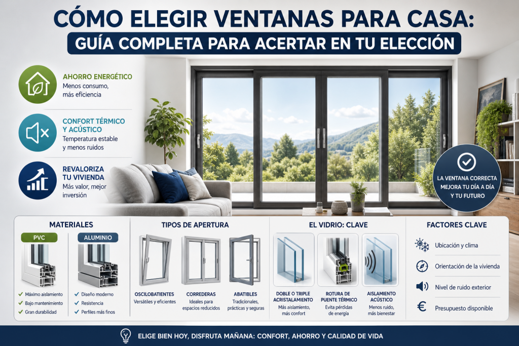 Cómo elegir ventanas para casa 2026: guía completa para acertar en tu elección