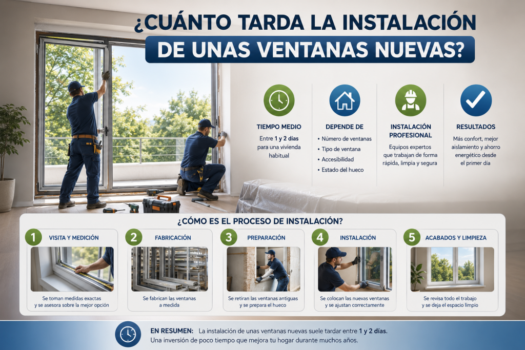 ¿Cuánto tarda la instalación de unas ventanas nuevas?